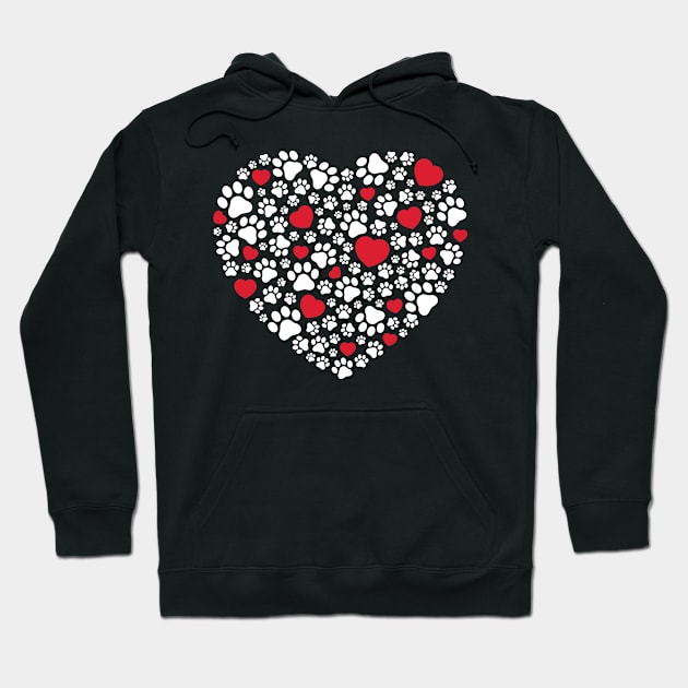 Paw Print Heartbeat Hoodie by TeddyTees